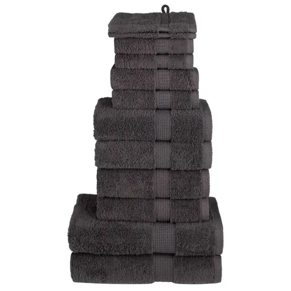 Gossi set de prosoape premium solund, 12 piese, antracit, 600 g/m2