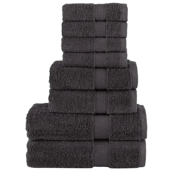 Gossi set de prosoape premium solund, 8 piese, antracit, 600 g/m2