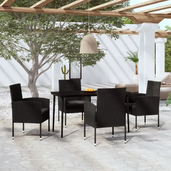 Gossi set de servit masa pentru gradina, 5 piese, negru