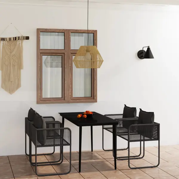 Gossi set de servit masa pentru gradina, 5 piese, negru
