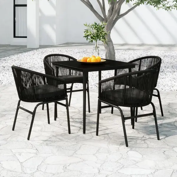 Gossi set de servit masa pentru gradina, 5 piese, negru