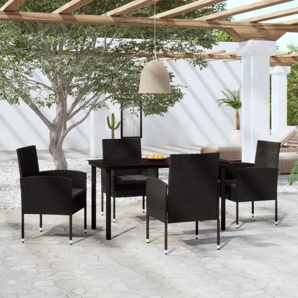 Gossi set de servit masa pentru gradina, 5 piese, negru