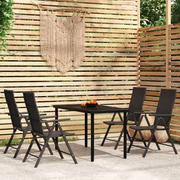 Gossi set de servit masa pentru gradina, 5 piese, negru