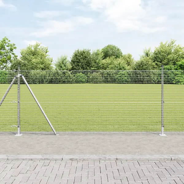 Gossi set de stalpi 25 m set de 2 argintiu galvanizat otel galvanizat
