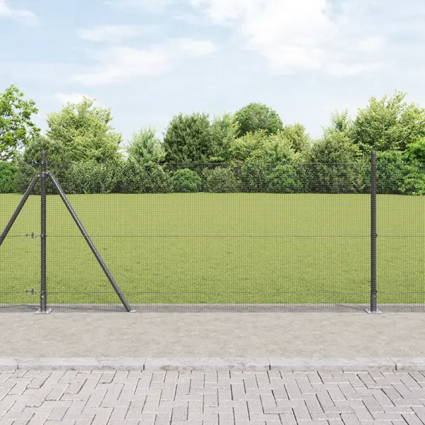 Gossi set de stalpi de gard gri set de 2 gri metal, pvc 10 x 1 m