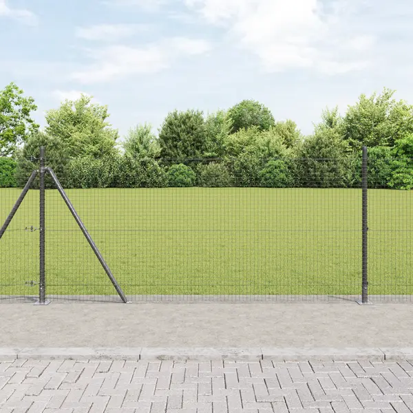 Gossi set de stalpi de gard set de 2 gri metal 10 x 1 m durabil
