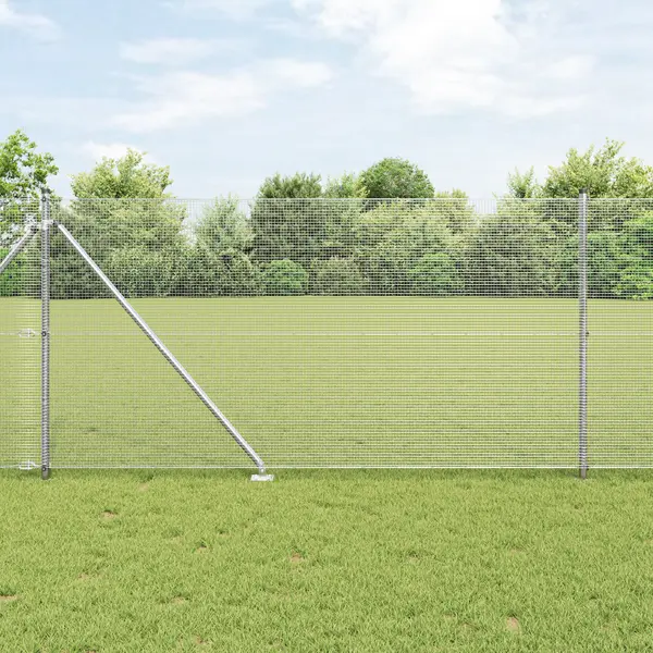 Gossi set de stalpi de imprejmuire set de 2 otel galvanizat 10 x 1 m