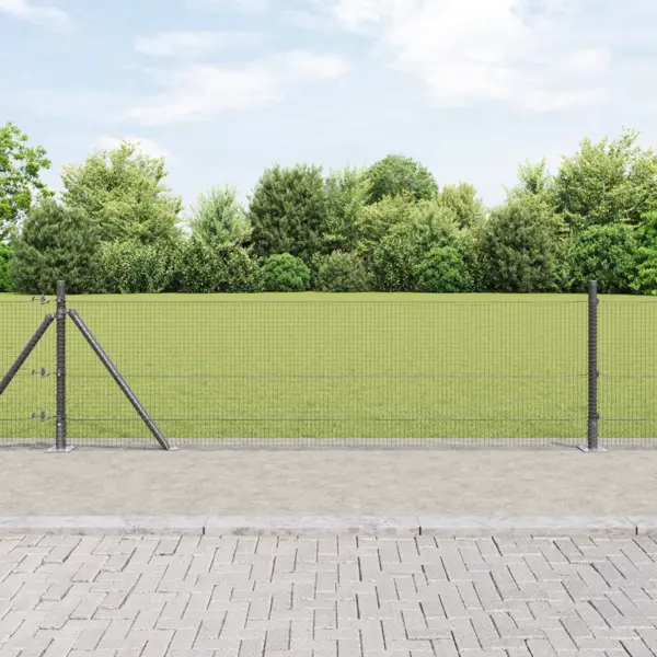 Gossi set de stalpi pentru gard set de 2 gri metal mediu durabil