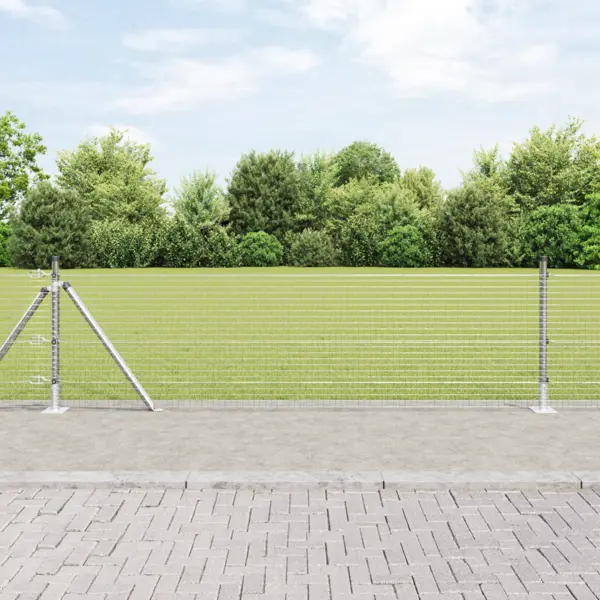 Gossi set de stalpi pentru gard set de 2 otel galvanizat 10 x 0.5 m