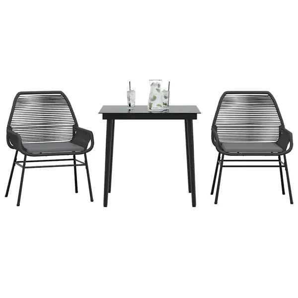 Gossi set de sufragerie de gradina 3 piese neagra