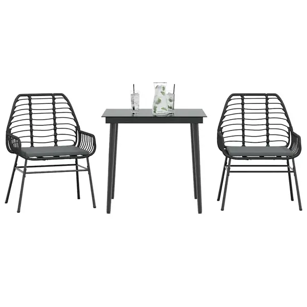 Gossi set de sufragerie de gradina 3 piese neagra