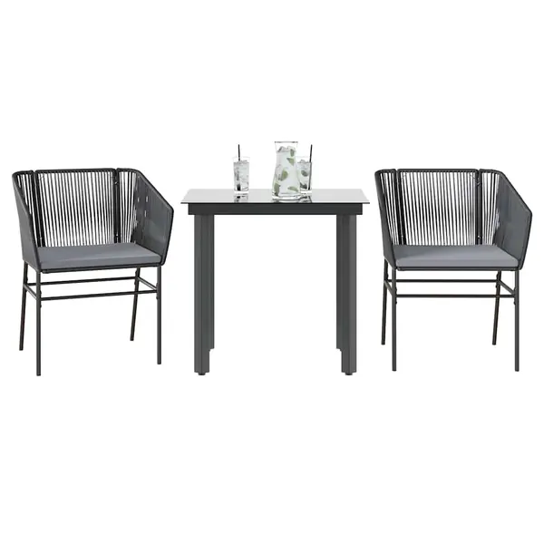 Gossi set de sufragerie de gradina 3 piese neagra