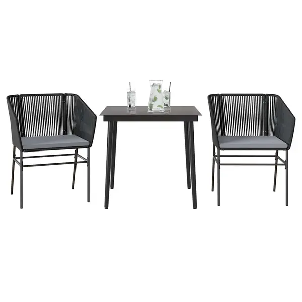 Gossi set de sufragerie de gradina 3 piese neagra