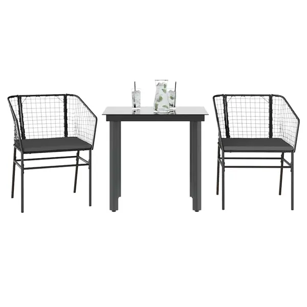 Gossi set de sufragerie de gradina 3 piese neagra