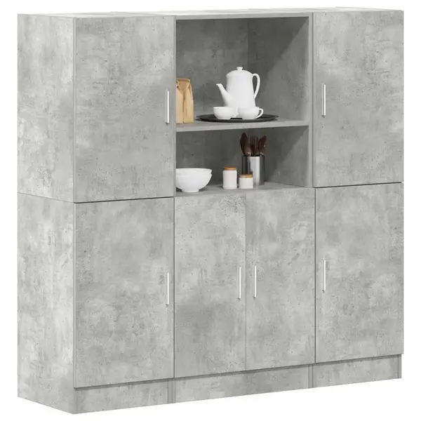 Gossi set dulap de bucatarie 3 piese lemn prelucrat gri beton
