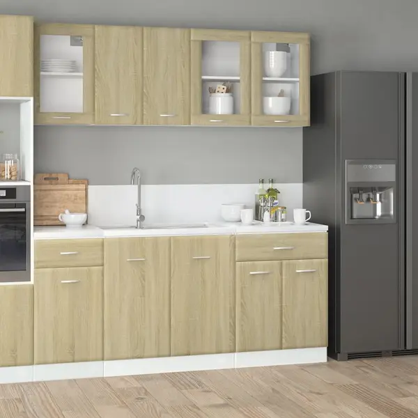 Gossi set dulapuri de bucatarie 4 piese stejar sonoma, lemn prelucrat