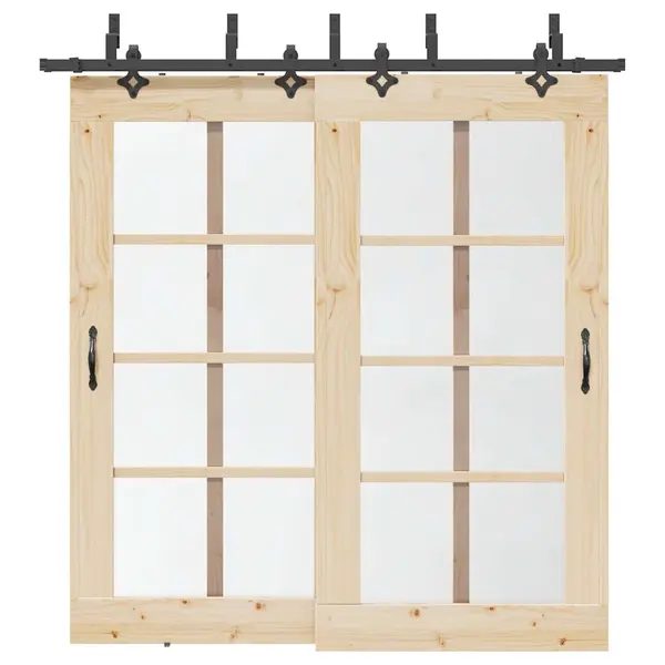 Gossi set feronerie pentru usi glisante, negru, 213,5 cm, otel
