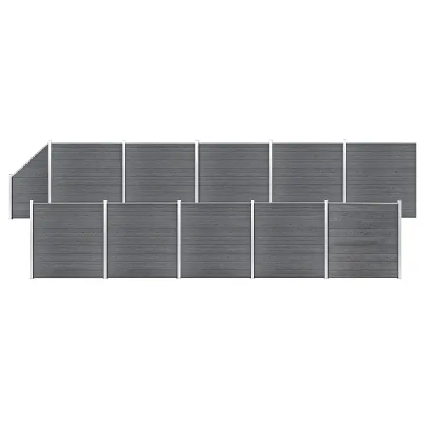 Gossi set gard din wpc, 10 buc. patrate + 1 oblica, 1830x186 cm, gri