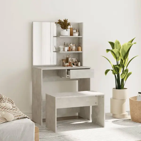 Gossi set masuta de toaleta, gri beton, 74,5x40x141 cm