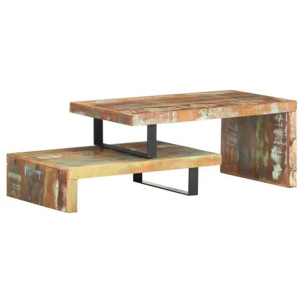 Gossi set masute de cafea, 2 piese, lemn masiv reciclat