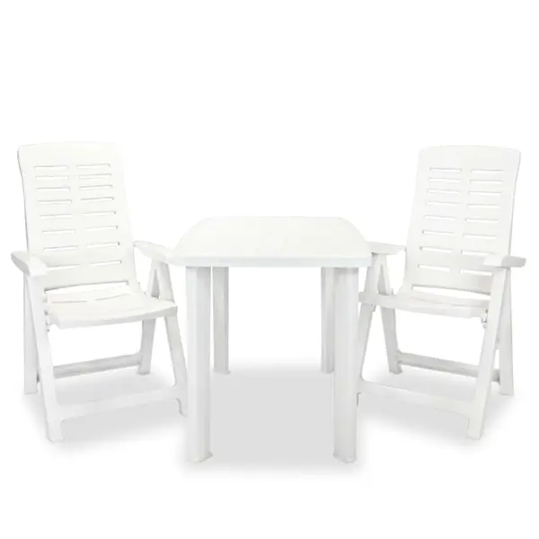 Gossi set mobilier bistro, 3 piese, alb, plastic