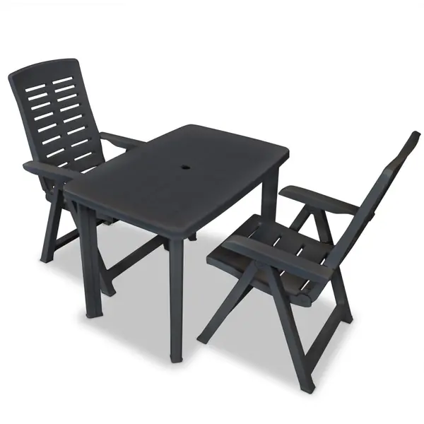 Gossi set mobilier bistro, 3 piese, antracit, plastic