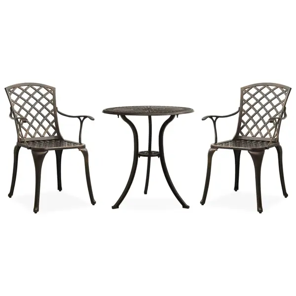 Gossi set mobilier bistro, 3 piese, bronz, aluminiu turnat