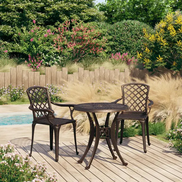 Gossi set mobilier bistro, 3 piese, bronz, aluminiu turnat