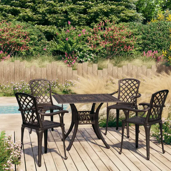 Gossi set mobilier bistro, 5 piese, bronz, aluminiu turnat