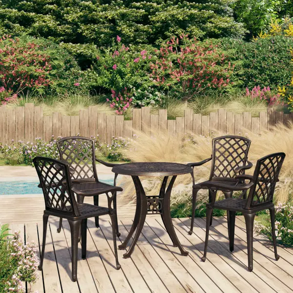 Gossi set mobilier bistro, 5 piese, bronz, aluminiu turnat
