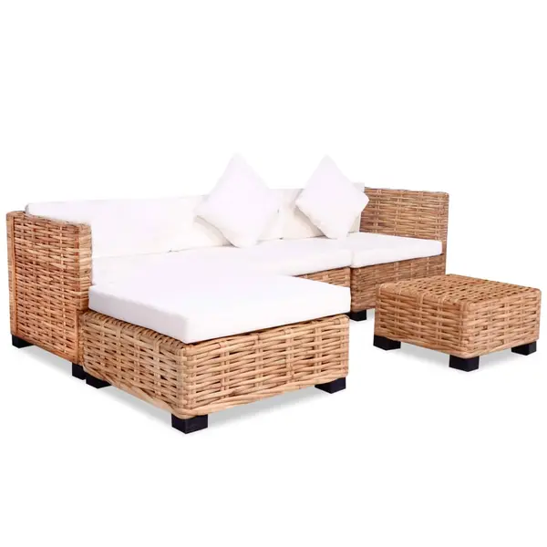 Gossi set mobilier cu canapea 14 piese, culoare naturala, ratan