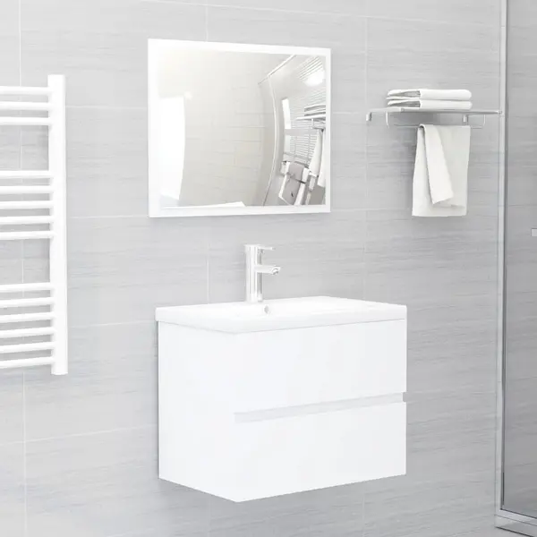 Gossi set mobilier de baie, 2 piese, alb, pal