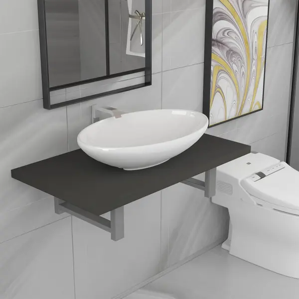 Gossi set mobilier de baie, 2 piese, gri, ceramica