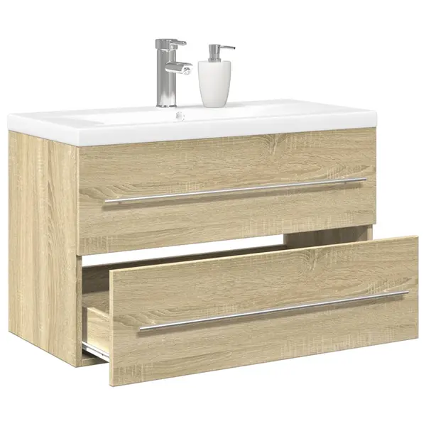 Gossi set mobilier de baie, 2 piese, stejar sonoma, lemn prelucrat