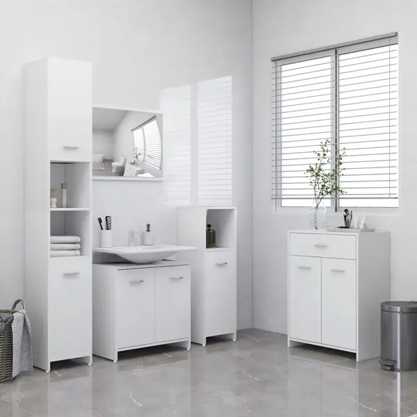 Gossi set mobilier de baie, 4 piese, alb