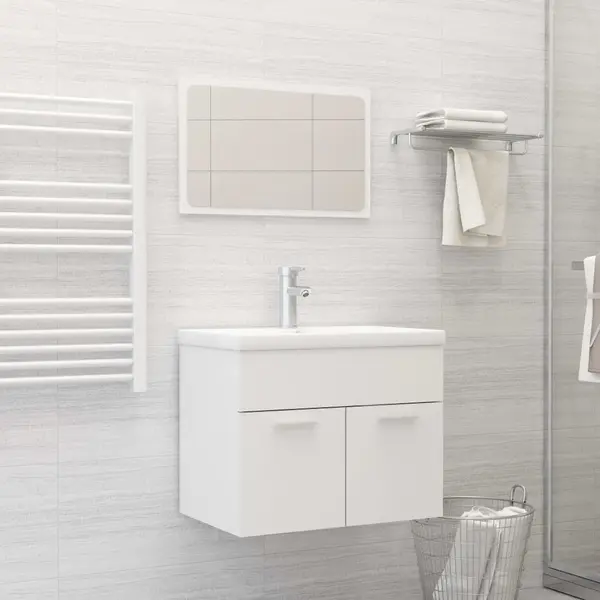 Gossi set mobilier de baie, alb, lemn prelucrat