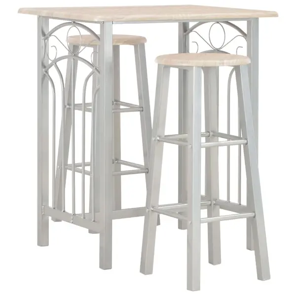 Gossi set mobilier de bar, 3 piese, lemn si otel