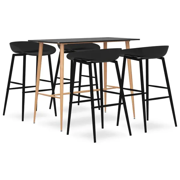Gossi set mobilier de bar, 5 piese, negru