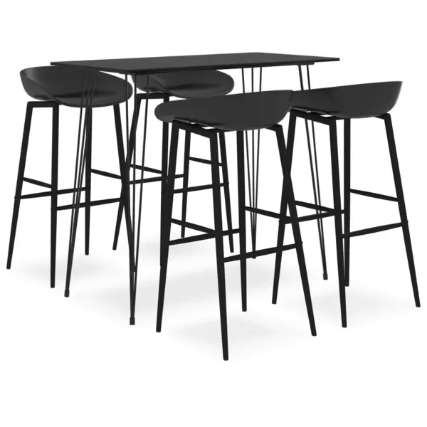 Gossi set mobilier de bar, 5 piese, negru