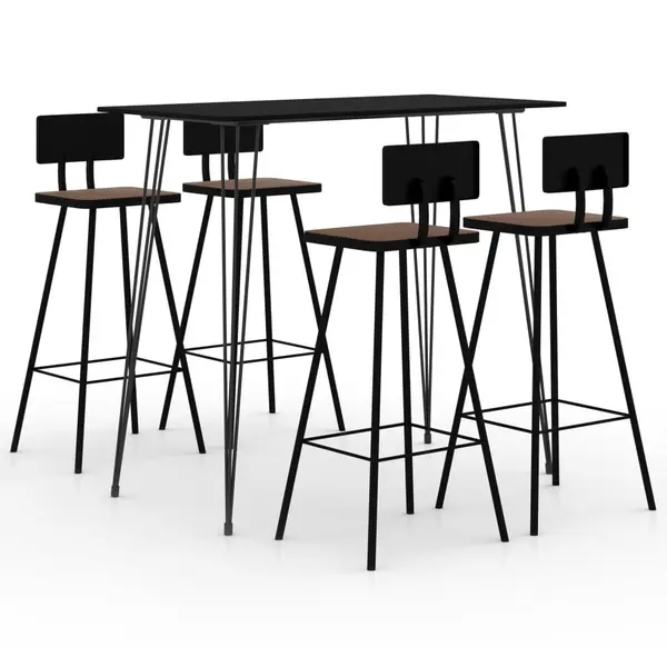 Gossi set mobilier de bar, 5 piese, negru