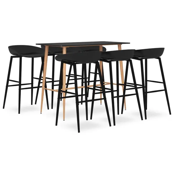 Gossi set mobilier de bar, 7 piese, negru