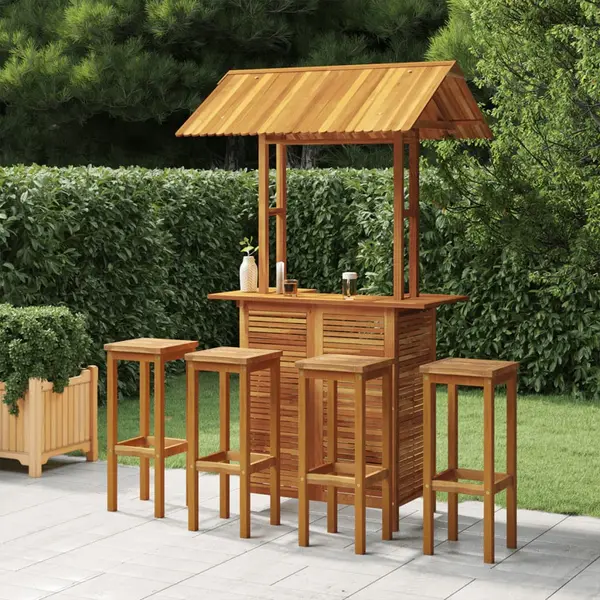 Gossi set mobilier de bar de gradina, 5 piese, lemn masiv de acacia