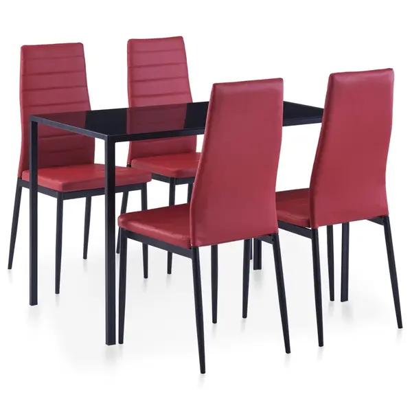 Gossi set mobilier de bucatarie, 5 piese, rosu vin