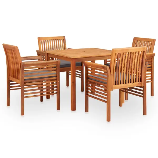 Gossi set mobilier de exterior cu perne 5 piese, lemn masiv de acacia