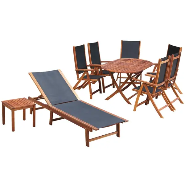Gossi set mobilier de exterior cu perne 9 piese, lemn masiv de acacia