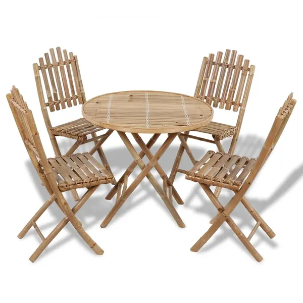 Gossi set mobilier de exterior pliabil, 5 piese, bambus