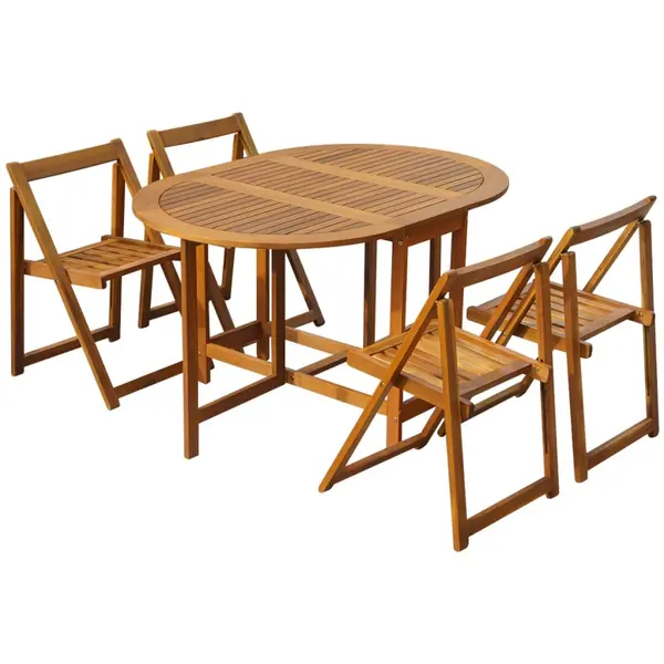 Gossi set mobilier de exterior pliabil, 5 piese, lemn masiv de acacia