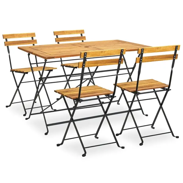 Gossi set mobilier de exterior pliabil, 5 piese, lemn masiv de acacia