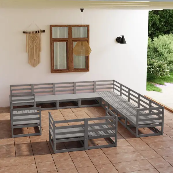 Gossi set mobilier de gradina, 13 piese, lemn masiv de pin
