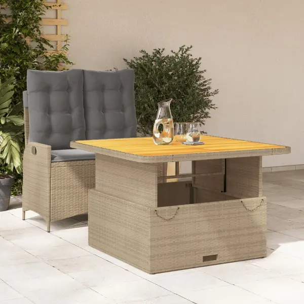 Gossi set mobilier de gradina, 2 piese, cu perne, bej, poliratan